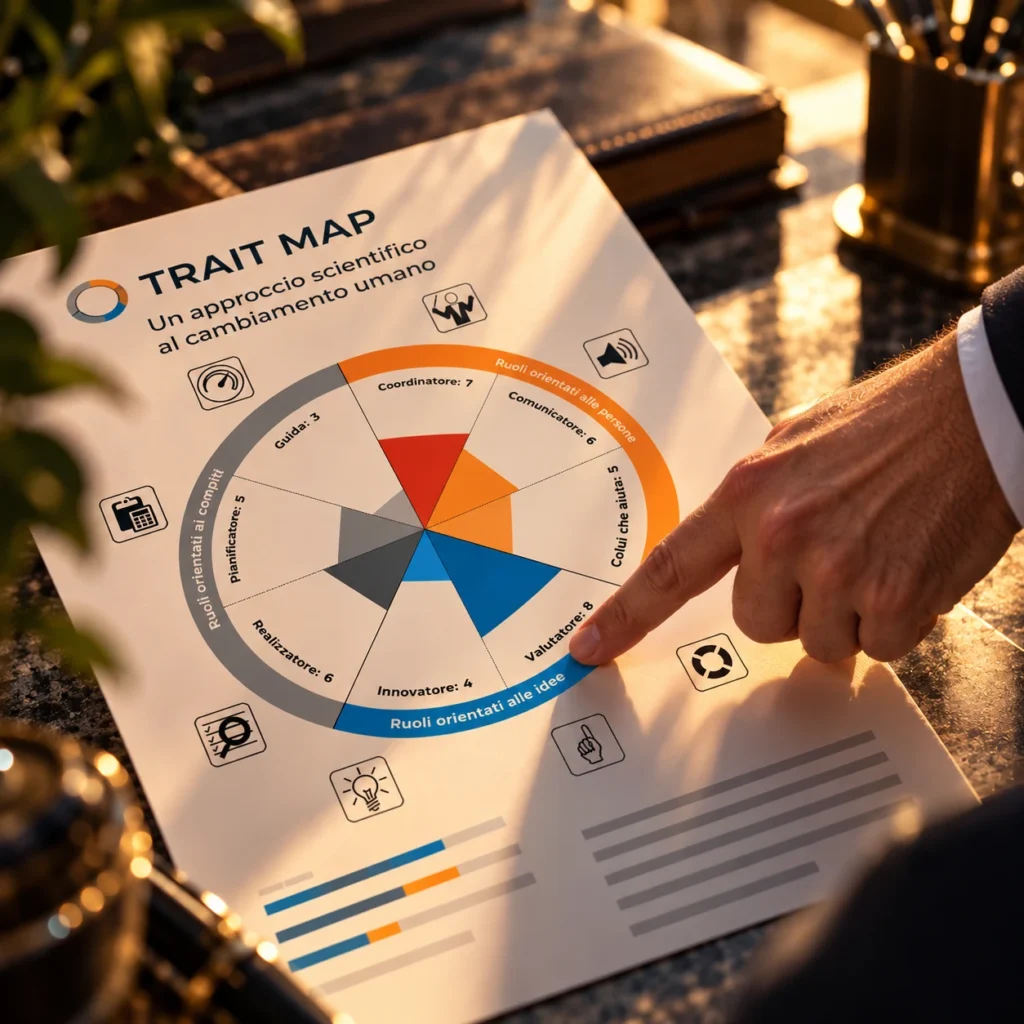 Report Trait-Map con i ruoli nel team: analisi del potenziale con strumenti psicometrici